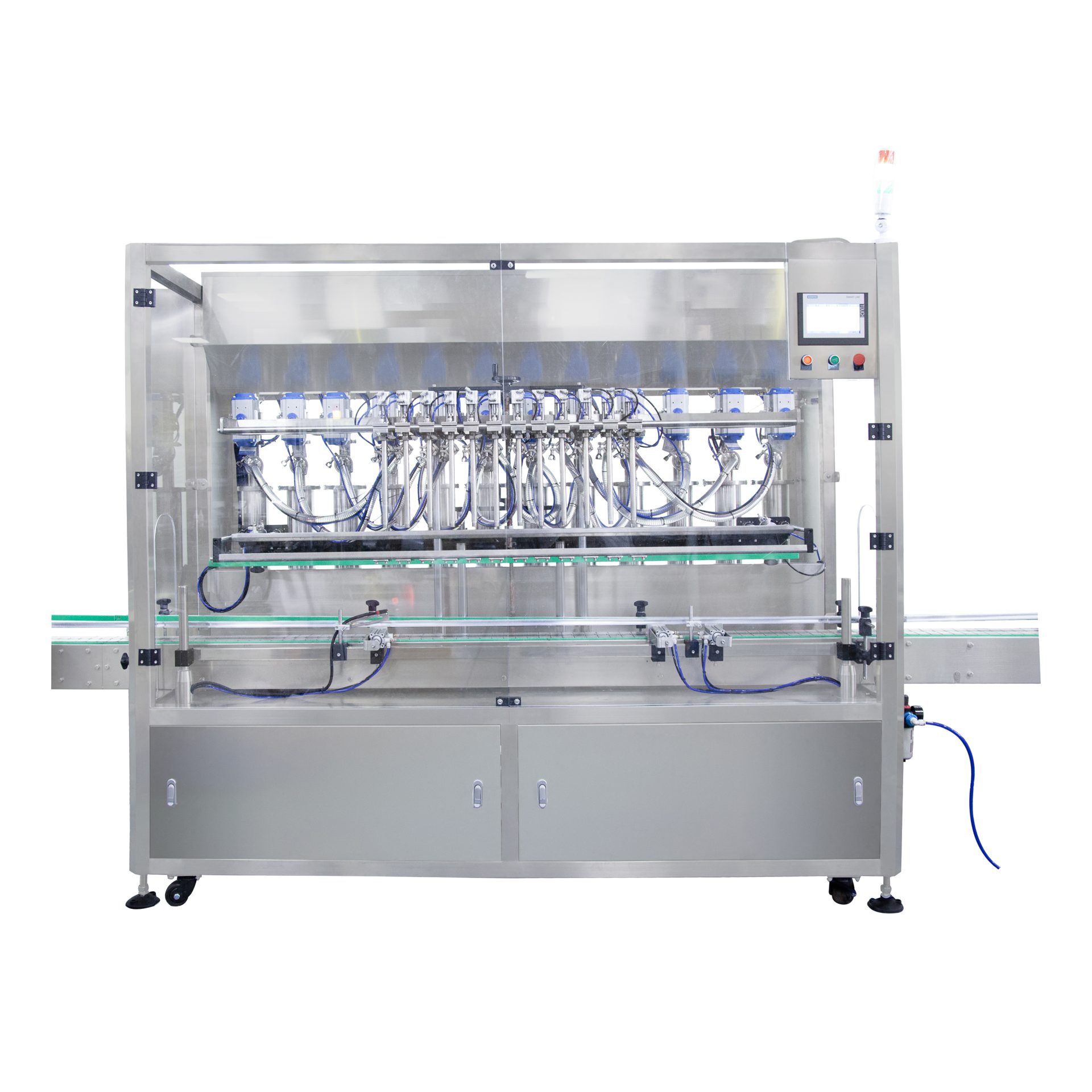 12-Head Servo Piston Filling Machine: Front view